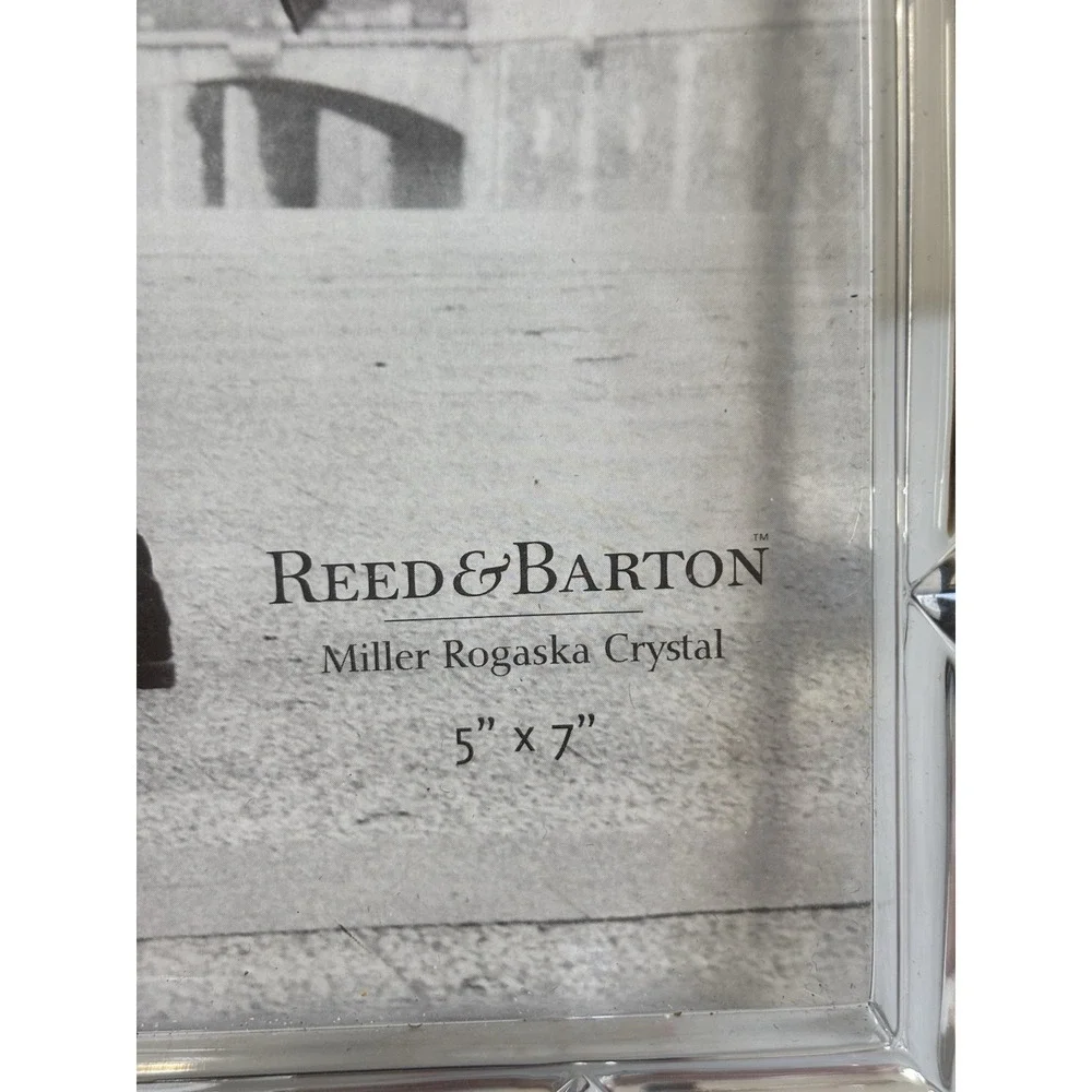 Reed & Barton Miller Rogaska Crystal Picture Frame Fits 5x7 Photo. Great Gift.